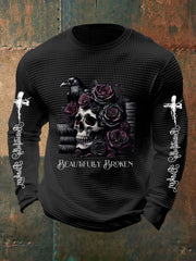 Men's Country Music Waffle Print Casual T-Shirt