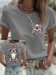 Women's Country Music Print Casual T-shirt