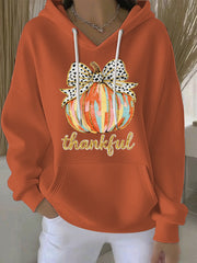 Women's Thanksgiving Print Casual Hoodie