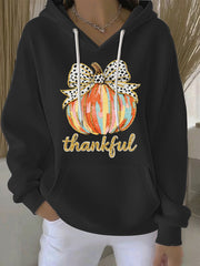 Women's Thanksgiving Print Casual Hoodie