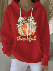 Women's Thanksgiving Print Casual Hoodie