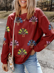 Women's Thanksgiving Print Casual Sweatshirt