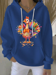 Women's Thanksgiving Print Casual Hoodie