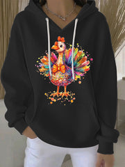 Women's Thanksgiving Print Casual Hoodie