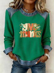 Women's Give Thanks print Thanksgiving Sweatshirt