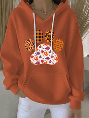 Women's Thanksgiving Print Casual Hoodie