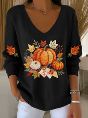 Women's Thanksgiving Printed Casual Top