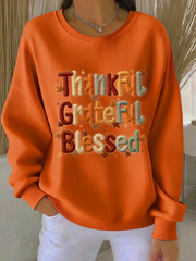 Women's Thankful Print Sweatshirt