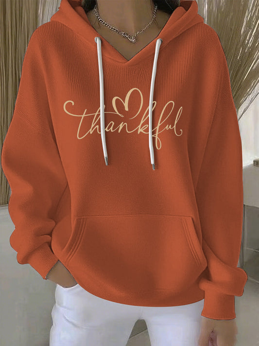 Women's Thanksgiving Print Casual Hoodie