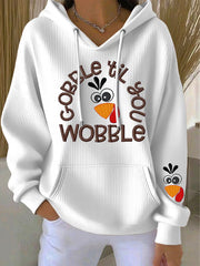 Women's Thanksgiving Print Casual Hoodie
