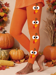 Women's Funny Thanksgiving Turkey Print Leggings