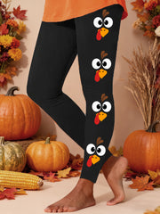 Women's Funny Thanksgiving Turkey Print Leggings