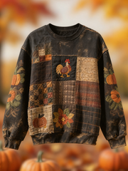 Men's Thanksgiving turkey Printed Crew Neck Sweatshirt
