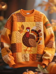 Men's Thanksgiving turkey Printed Crew Neck Sweatshirt