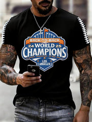 Men's Baseball World Champions Print Casual Tee