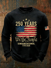 Men's United States 250 Years Waffle Print Casual T-Shirt