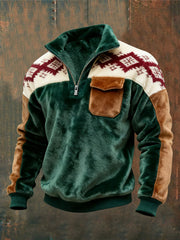 Men's Flannel Zipper Pullover