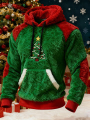 Men's Christmas Tree Art Flannel Hoodie
