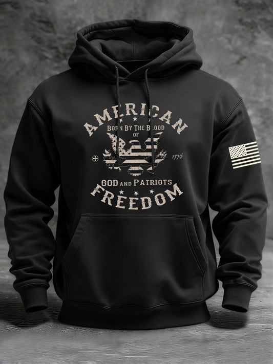 Men's American Freedom Born By The Blood Eagle Patriotic Hoodie