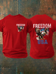 Men's Freedom Of America Flag Short Sleeve T-shirt