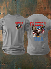 Men's Freedom Of America Flag Short Sleeve T-shirt