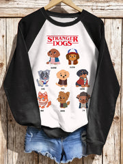 Women's Stranger Dogs TV Series Inspired raglan sleeve sweatshirt