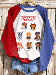 Women's Stranger Dogs TV Series Inspired raglan sleeve sweatshirt