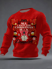 Men's Hawkins TV Show Inspired Waffle Long Sleeved Casual Sweater