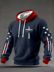 Men's Cross Print Casual Hoodie