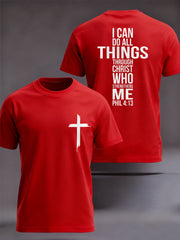 Men's Christian Faith Philippians 4:13 Print Casual Tee