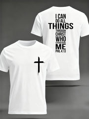 Men's Christian Faith Philippians 4:13 Print Casual Tee