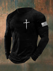 Men's Jesus The Way The Truth The Life John 14:6 Christian Cross Long Sleeve T-shirt