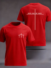 Men's Jesus Has My Back Cross Faith Tee