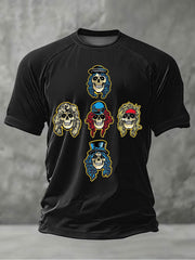 Men's Rock Print Short Sleeves T-shirt