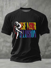 Men's Rock Print Short Sleeves T-shirt