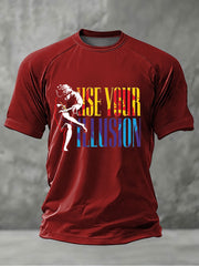 Men's Rock Print Short Sleeves T-shirt