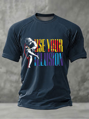 Men's Rock Print Short Sleeves T-shirt