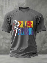 Men's Rock Print Short Sleeves T-shirt