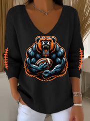 Women's Football Fans Lovers Gameday Casual Long-Sleeve Top
