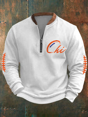 Men's Football Fans Lovers Gameday Casual Zipper Sweatshirt