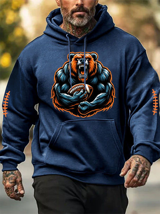 Men's Football Fans Lovers Gameday Casual Hoodie