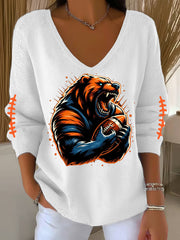 Women's Football Fans Lovers Gameday Casual Long-Sleeve Top