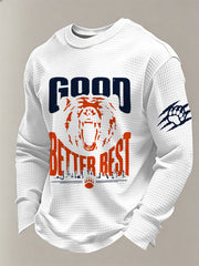 Men's Good Better Best Print Gift For Football Fans Gameday Casual Waffle Long Sleeve T-Shirt