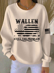Women's Still The Problem Ribbed Round-Neck Sweatshirt