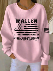 Women's Still The Problem Ribbed Round-Neck Sweatshirt