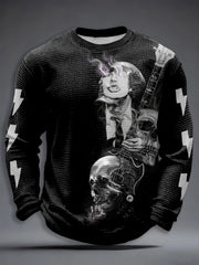 Men's Rock Music Inspired Waffle Long Sleeve T-Shirt