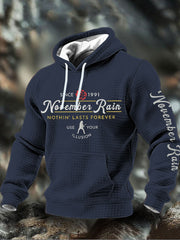 Men's November Rain Checkered Cotton Hoodie