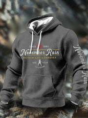 Men's November Rain Checkered Cotton Hoodie