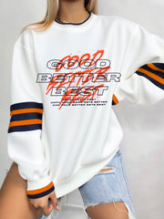Women's Good Better Best Print Football Fans Gameday Casual Sweatshirt