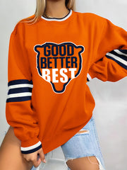 Women's Good Better Best Print Football Fans Gameday Casual Sweatshirt